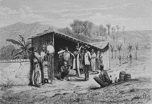 Die Gartenlaube (1878) b 063.jpg Elfenbeinhändler an der Westküste Afrikas Nach der Natur aufgenommen von Max Klingelhöfer