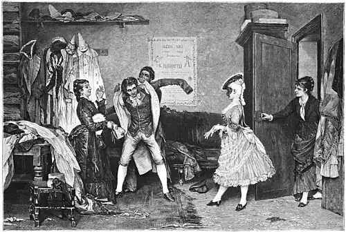 Die Gartenlaube (1879) b 169.jpg In der Masken-Garderobe. Nach dem Oelgemälde von Eugen Blaas (S)