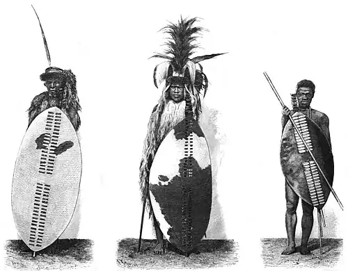 Die Gartenlaube (1879) b 205.jpg Typen aus der Armee des Zulukönigs Ketschwayo