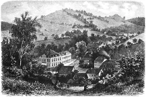 Die Gartenlaube (1879) b 221.jpg Glashütte im sächsischen Erzgebirge. Nach der Natur aufgenommen von Franz Schreyer (S)