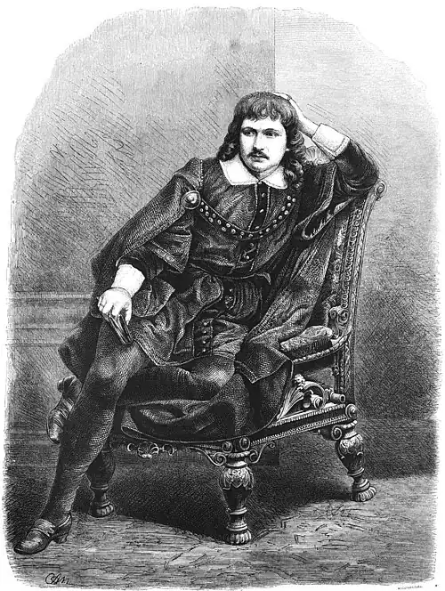 Die Gartenlaube (1879) b 565.jpg Siegwart Friedmann als „Hamlet“. Nach einer Photographie auf Holz gezeichnet von Adolf Neumann (S)