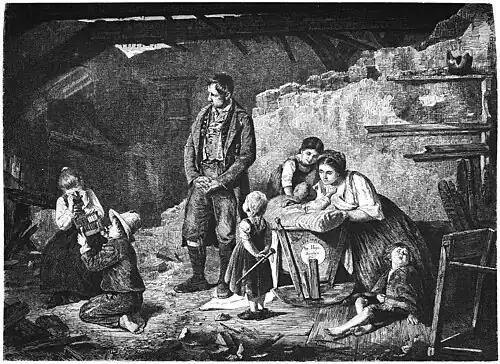 Die Gartenlaube (1879) b 597.jpg Obdachlos. Nach dem Gemälde von A. Heyn (S)
