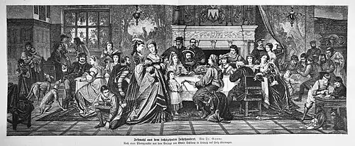 Die Gartenlaube (1879) b 688.jpg Festmahl aus dem sechszehnten Jahrhundert. Von Fr. Gonne.