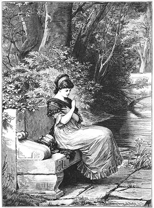 Die Gartenlaube (1879) b 781.jpg „Du Ring an meinem Finger –“ (Illustration von Paul Thumann)(S)
