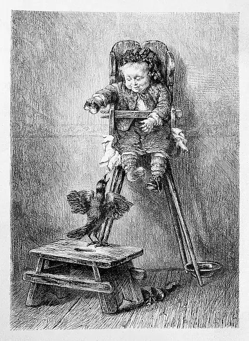 Die Gartenlaube (1880) b 261.jpg Was sich liebt das neckt sich. Nach seinem Gemälde auf Holz übertragen von Otto Piltz