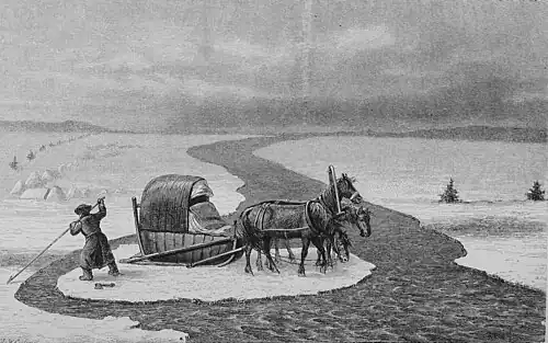Die Gartenlaube (1881) b 097 2.jpg 2. Über eine Spalte im Baikal Nach Skizzen von Axel Larsen auf Holz gezeichnet von H. Heubner