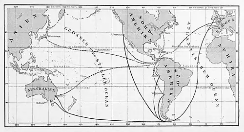 Die Gartenlaube (1881) b 145.jpg Die Handelswege und der Panama-Canal.
