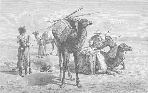 Die Gartenlaube (1881) b 465.jpg Russisch-chinesische Post Nach einer Skizze von A. Larsen auf Holz gezeichnet von H. Heubner