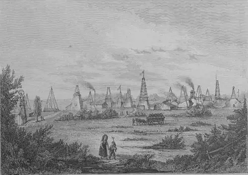 Die Gartenlaube (1881) b 633 2.jpg Oelheim; deutsche Petroleum-Bohrwerke bei Peine. Nach einer Skizze von Alfred Schütze