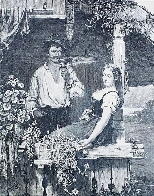 Die Gartenlaube (1881) b 641.jpg Eine Herzensfrage Nach dem Oelgemälde von W. v. Miller