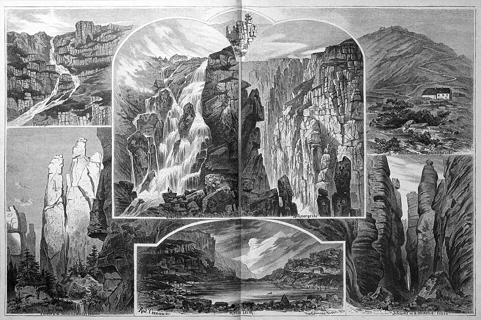 Die Gartenlaube (1881) b 684.jpg Bilder aus dem Riesengebirge Originalzeichnung von Rudolf Cronau (D)
