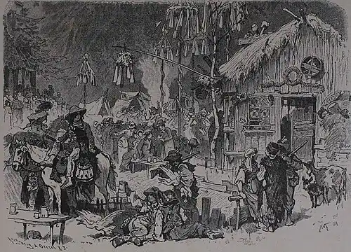 Die Gartenlaube (1881) b 768 1.jpg Im Amselgrunde: Zigeunerlager Originalzeichnung von Woldemar Friedrich (S)