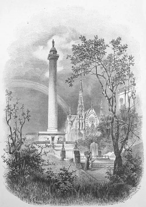 Die Gartenlaube (1881) b 881.jpg Das Washington-Denkmal in Baltimore Nach der Natur gezeichnet von dem Specialartisten der „Gartenlaube“ Rudolf Cronau (S)