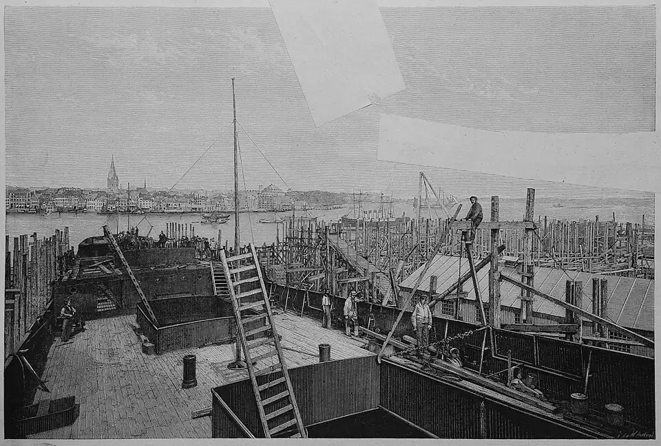 S. 69: Der Kieler Hafen und die „Norddeutsche Werft“ zu Gaarden