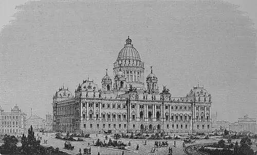 S. 516: Preisgekrönter Entwurf zum Reichstagsgebäude von Professor Thiersch in München