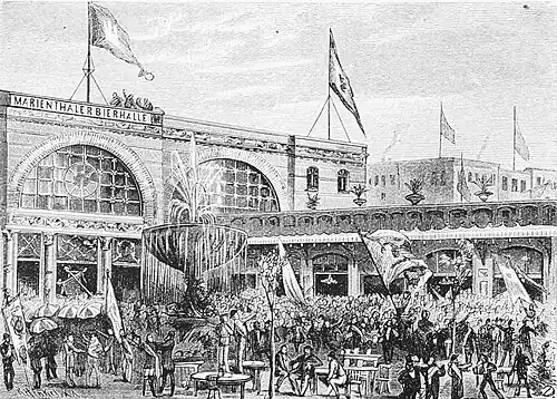 S. 596: Das dritte deutsche Sängerbundesfest in Hamburg: Die Marienthaler Bierhalle