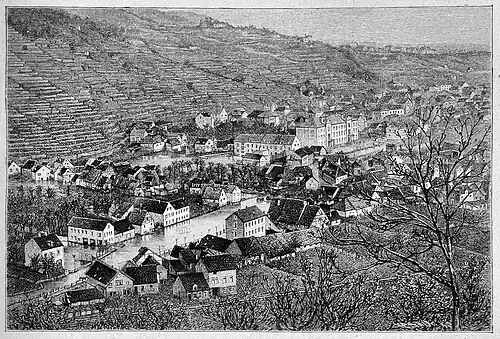 Die Gartenlaube (1883) b 053 1.jpg Die Ueberschwemmung in Neustadt an der Haardt, Ende November 1882. Nach einer Photographie im Verlage von A. Reinhard in Neustadt an der Haardt