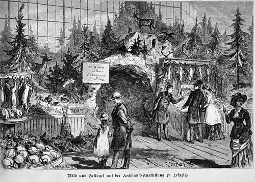 Die Gartenlaube (1883) b 149 1.jpg Wild und Geflügel auf der Kochkunst-Ausstellung zu Leipzig. (G. Broling)