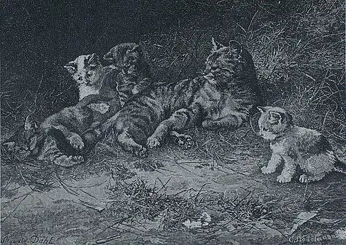 Die Gartenlaube (1884) b 124 1.jpg „Mutterfreuden“ Nach dem Oelgemälde von Siegwald Dahl