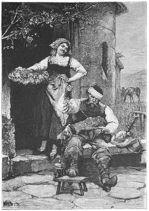 Die Gartenlaube (1884) b 164.jpg Ein Kollerflicker in Nöthen Nach dem Oelgemälde von H. König