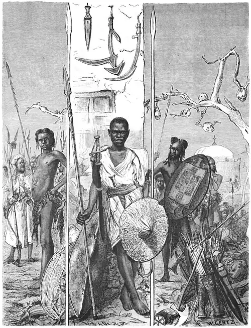 Die Gartenlaube (1884) b 221.jpg (S) Krieger des Mahdi Nach einer Originalzeichnung von W. Gentz