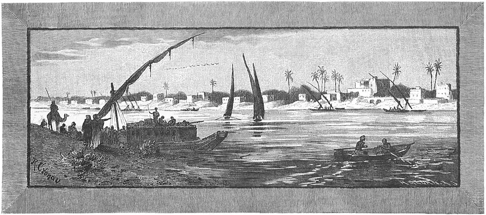 Die Gartenlaube (1884) b 274_2.jpg Ansicht von Khartum Originalzeichnung von Rudolf Cronau