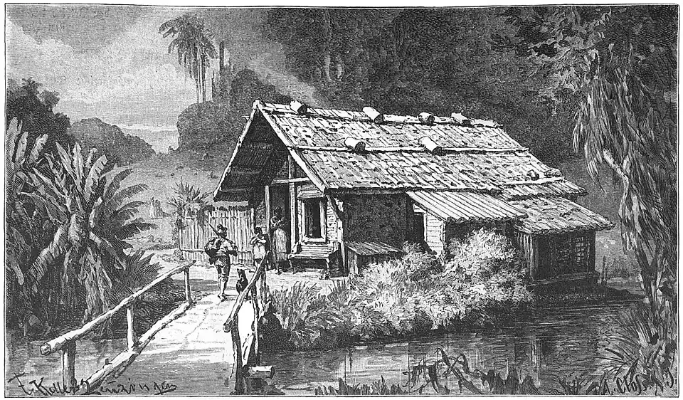 Die Gartenlaube (1884) b 301.jpg Hütte eines Tirolers in Brasilien Originalzeichnung von F. Keller-Leuzinger