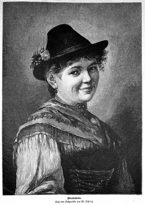 Die Gartenlaube (1884) b 501.jpg (S) Miesbacherin Nach dem Oelgemälde von M. Scholz