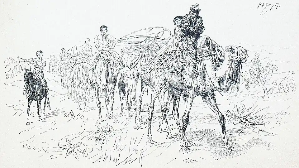 Die Gartenlaube (1884) b 645_2.jpg Kalmücken auf der Reise