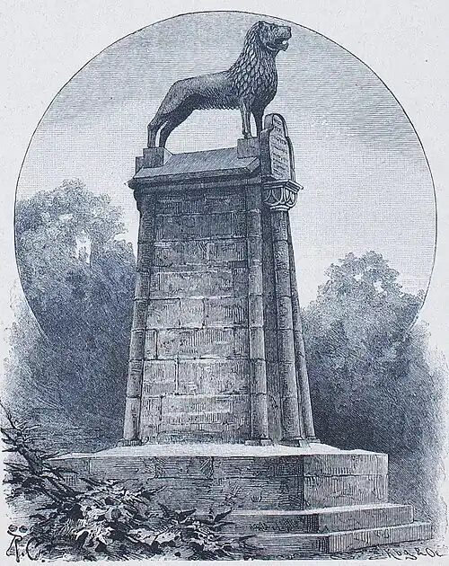 Die Gartenlaube (1884) b 762.jpg Die Löwensäule in Braunschweig. 1166 errichtet von Heinrich dem Löwen