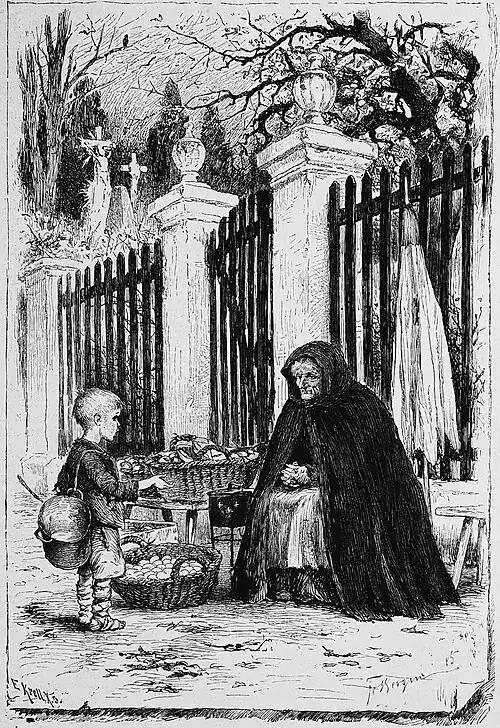 Die Gartenlaube (1885) b 152.jpg „Du gib mir einen Apfel!“