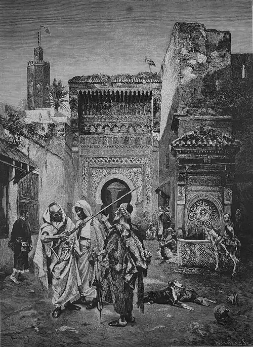 Die Gartenlaube (1885) b 253.jpg Auf dem Markt in Fez (S)