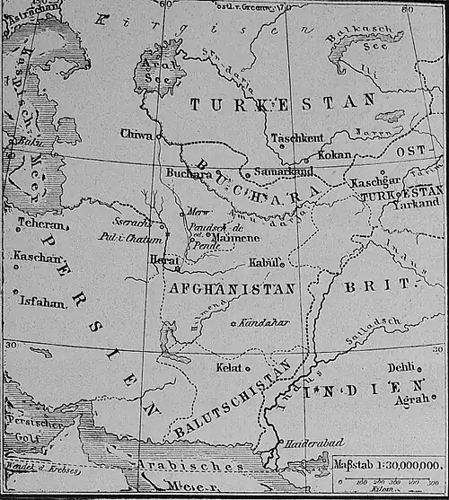 Die Gartenlaube (1885) b 303_1.jpg Orientierungskarte der afghanischen Grenzländer
