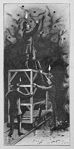 Die Gartenlaube (1885) b 712_3.jpg Das Laden der Bohrlöcher