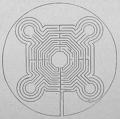 Die Gartenlaube (1885) b 787_2.jpg Das Labyrinth in der Kathedrale zu Rheims
