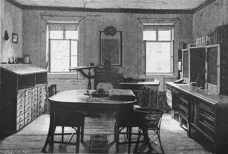Die Gartenlaube (1886) b 553_2.jpg Goethe’s Arbeitszimmer Nach einer Photographie des Hofphotographen Louis Held in Weimar