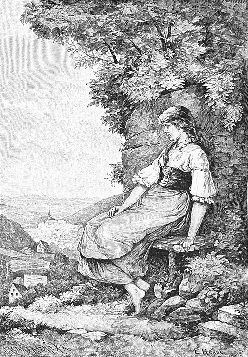Die Gartenlaube (1886) b 705.jpg „Morgen muß ich fort von hier.“ Originalzeichnung von E. Hesse