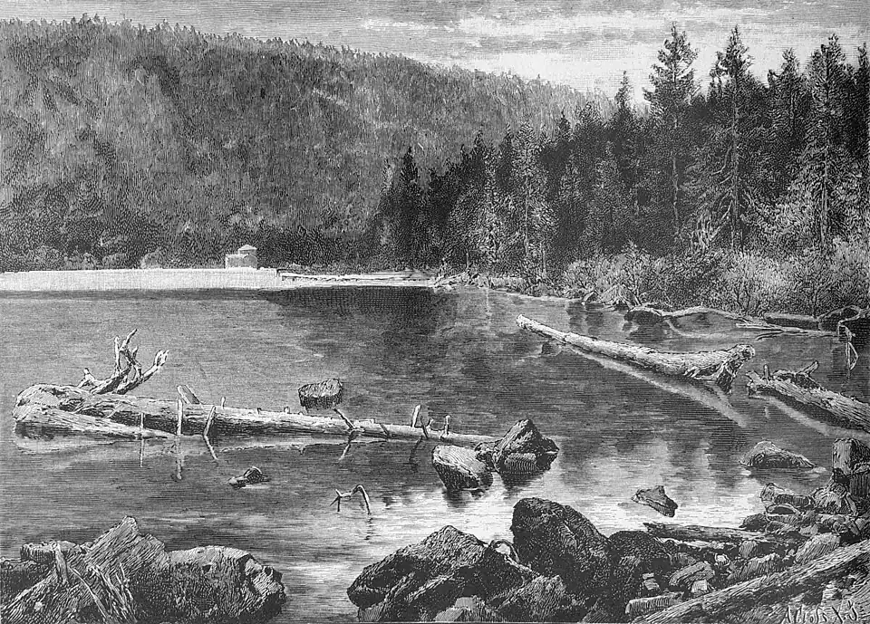 Die Gartenlaube (1886) b 732.jpg Der Schwarzensee Nach einer Photographie gezeichnet von R. Püttner
