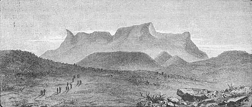 Die Gartenlaube (1886) b 828_2.jpg Behm’s Berg in Adamaua. Nach einer Skizze von Ed. Robert Flegel
