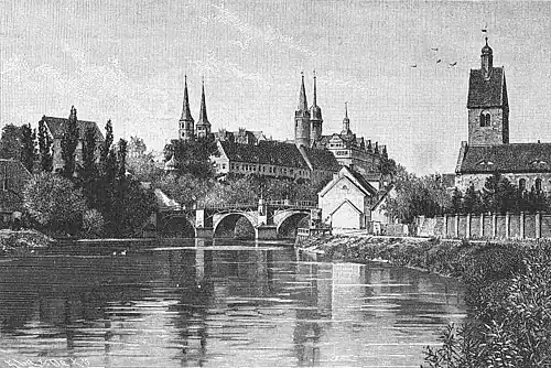 Die Gartenlaube (1886) b 913.jpg Ansicht von Merseburg mit einem Blick auf den Dom Nach einer photographischen Aufnahme