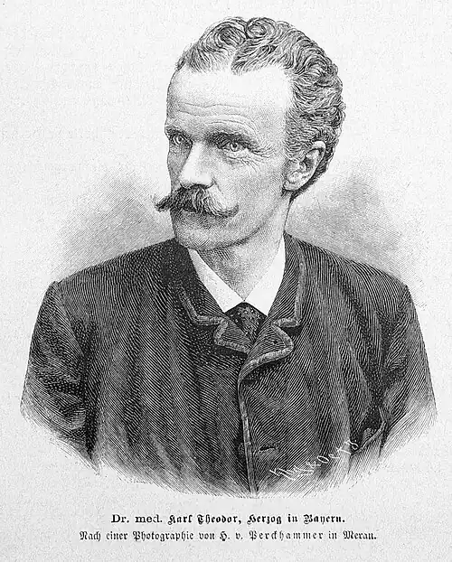 Die Gartenlaube (1887) b 053.jpg Dr. med. Karl Theodor, Herzog in Bayern. Nach einer Photographie von H. v. Perckhammer in Meran.