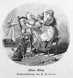 Die Gartenlaube (1887) b 065.jpg Ohne Milch. Originalzeichnung von H. Heubner.