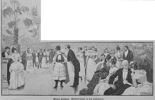 Die Gartenlaube (1888) b 077.jpg Wiener Fasching: Maskenredoute in dem Sofiensaale