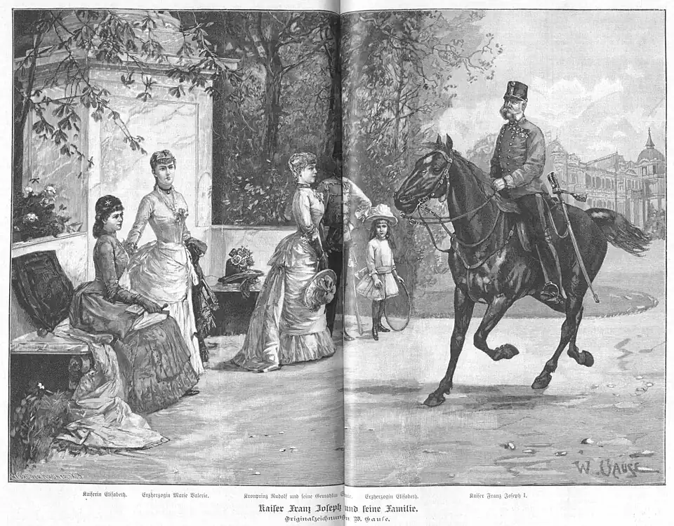 Die Gartenlaube (1888) b 792.jpg Kaiser Franz Joseph I. und seine Familie (D)