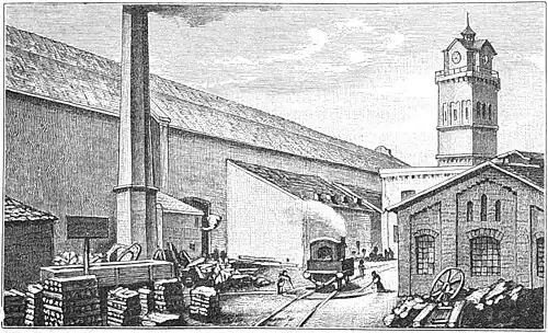 Die Gartenlaube (1889) b 108_2.jpg Auffahrt zum Oberhof mit der neuen Gießerei
