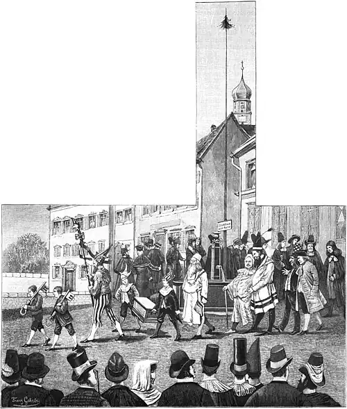Die Gartenlaube (1889) b 141.jpg Begraben der Fastnacht in Stockach