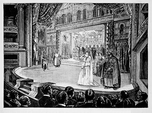 Die Gartenlaube (1889) b 441.jpg Die Aufführung des „König Lear“ auf der neuen Shakespeare-Bühne im königlichen Hoftheater zu München (S)