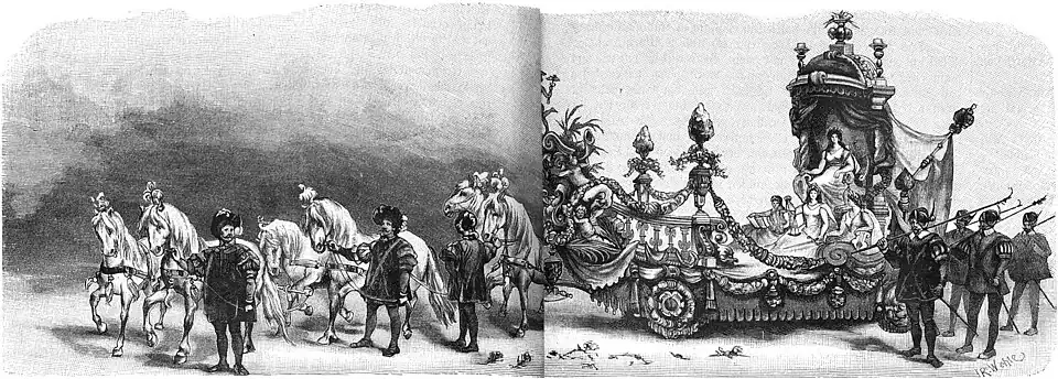 Die Gartenlaube (1889) b 460_1.jpg Der Festwagen „Leipzig“