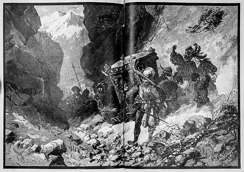 Die Gartenlaube (1889) b 792.jpg Kaiser Karl V. auf der Flucht vor Moritz von Sachsen (D)