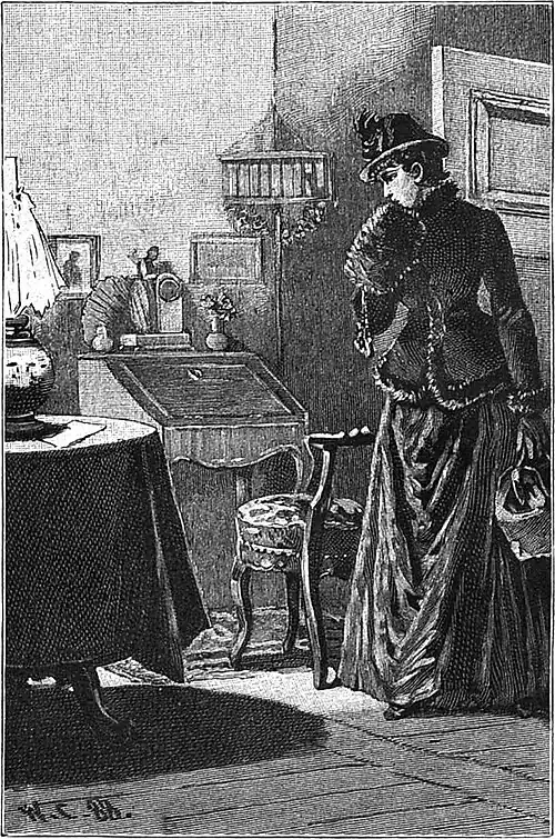Die Gartenlaube (1889) b 873.jpg Dann geht sie – leise – die Tasche in der Linken